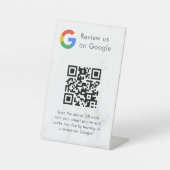 GoogleレビューQRコードスタンド看板 エレガント 台座サイン (正面)
