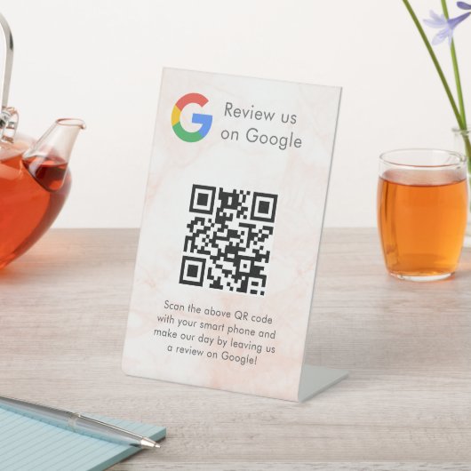 GoogleレビューQRコードスタンド看板 エレガント 台座サイン (インサイチュ)