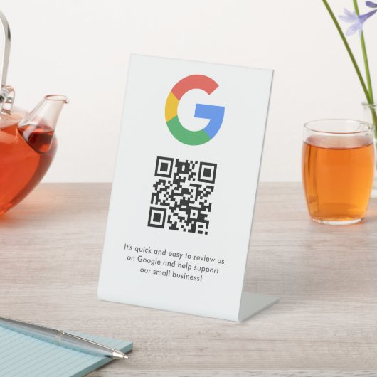 GoogleレビューQRコードスタンド看板 エレガント 台座サイン (インサイチュ)
