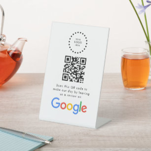 GoogleレビューQRコードスタンド看板 エレガント 台座サイン