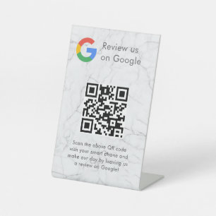 GoogleレビューQRコードスタンド看板 エレガント 台座サイン