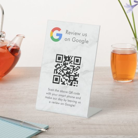 GoogleレビューQRコードスタンド看板 エレガント 台座サイン (インサイチュ)