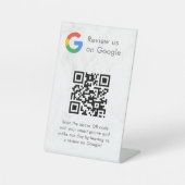 GoogleレビューQRコードスタンド看板 エレガント 台座サイン (正面)
