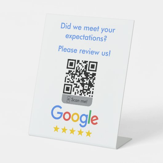 GoogleレビューQRコードスタンド看板 台座サイン (正面)