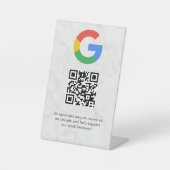 GoogleレビューQRコードスタンド看板 高級感 台座サイン (正面)