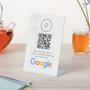 GoogleレビューQRコードスタンド看板 高級感 台座サイン