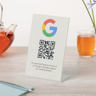 GoogleレビューQRコードスタンド看板 高級感 台座サイン