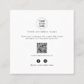 GoogleレビューQRコードソーシャルメディアプロモーション スクエア名刺 (裏面)