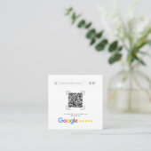 GoogleレビューQRコードソーシャルメディアプロモーション スクエア名刺 (スタンド正面)
