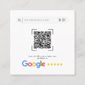 GoogleレビューQRコードソーシャルメディアプロモーション スクエア名刺 (正面)
