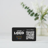 GoogleレビューQRコードビジネスレビューリンク5スター 名刺 (スタンド正面)
