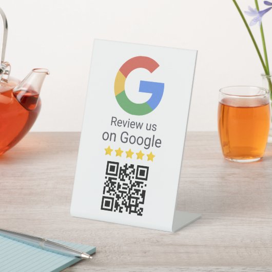 GoogleレビューQRコードビジネス卓上サイン 台座サイン (インサイチュ)