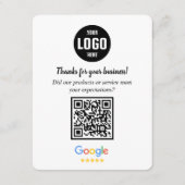 GoogleレビューQRコードビジネス同梱カード エンクロージャーカード (正面)