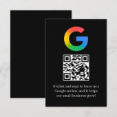 GoogleレビューQRコードビジネス挿入カード エンクロージャーカード (正面/裏面)