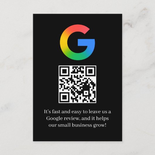 GoogleレビューQRコードビジネス挿入カード エンクロージャーカード (正面)