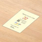 GoogleレビューQRコードビジネス ありがとう アクリル招待状 (レイダウン)