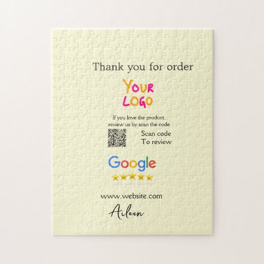 GoogleレビューQRコードビジネス 感謝 ジグソーパズル (縦)