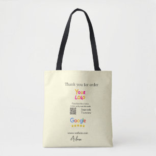 GoogleレビューQRコードビジネス 感謝 トートバッグ