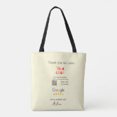 GoogleレビューQRコードビジネス 感謝 トートバッグ (裏面)