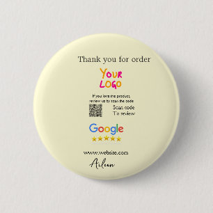 GoogleレビューQRコードビジネス 感謝 缶バッジ