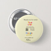 GoogleレビューQRコードビジネス 感謝 缶バッジ (正面&裏面)