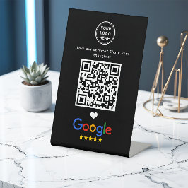 GoogleレビューQRコードモダンスタイリッシュブラック 台座サイン