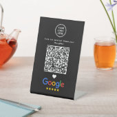 GoogleレビューQRコードモダンスタイリッシュブラック 台座サイン (インサイチュ)