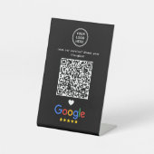 GoogleレビューQRコードモダンスタイリッシュブラック 台座サイン (正面)