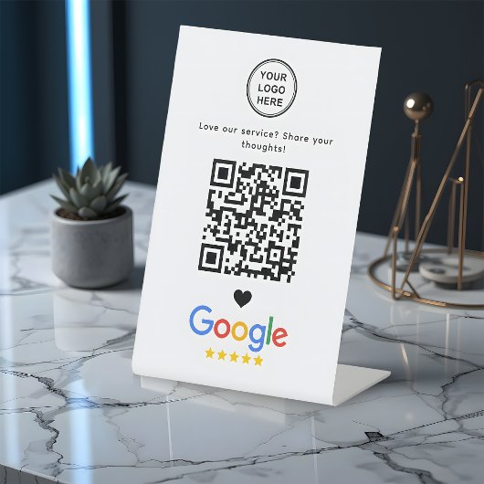 GoogleレビューQRコードモダンミニマリスト 台座サイン