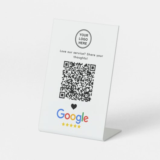 GoogleレビューQRコードモダンミニマリスト 台座サイン (正面)
