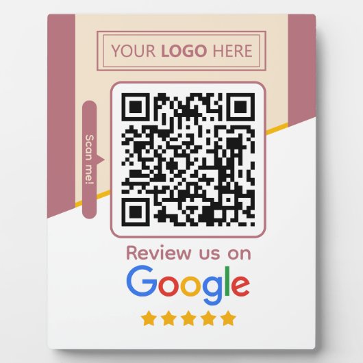 GoogleレビューQRコードリンクサイン フォトプラーク (正面)