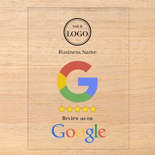 GoogleレビューQRコードリンク名刺 アクリル招待状 (正面)