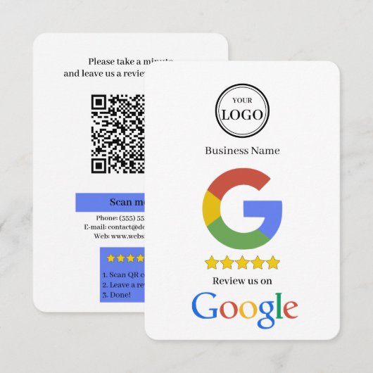 GoogleレビューQRコードリンク名刺 エンクロージャーカード (正面/裏面)