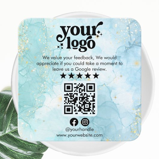 GoogleレビューQRコードロモダンゴビジネスレビュー エンクロージャーカード