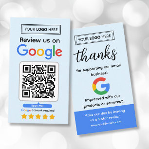 GoogleレビューQRコード付きロゴ入りビジネスカード 名刺