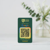 GoogleレビューQRコード入りカード エメラルドグリーン 名刺 (スタンド正面)