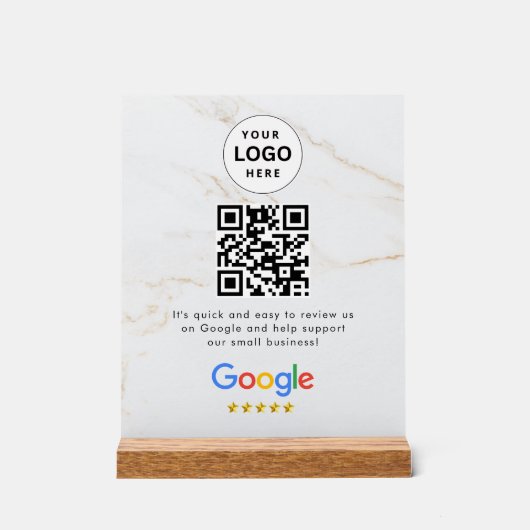GoogleレビューQRコード卓上サイン アクリルサイン (正面)