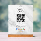 GoogleレビューQRコード卓上サイン アクリルサイン (ニュートラル)