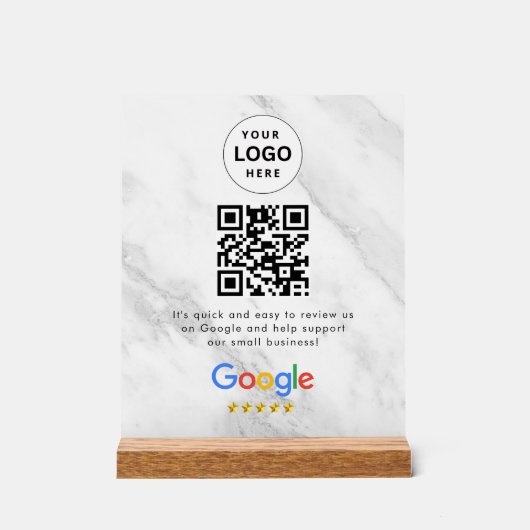 GoogleレビューQRコード卓上サイン アクリルサイン (正面)