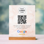 GoogleレビューQRコード卓上サイン アクリルサイン (ニュートラル)