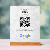 GoogleレビューQRコード卓上サイン アクリルサイン (ニュートラル)