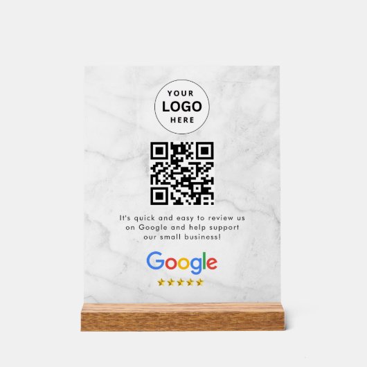 GoogleレビューQRコード卓上サイン アクリルサイン (正面)