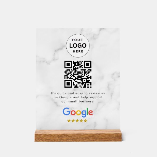 GoogleレビューQRコード卓上サイン アクリルサイン (正面)