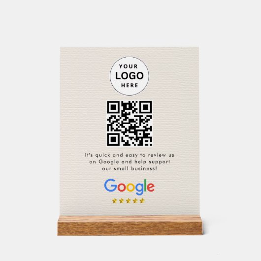 GoogleレビューQRコード卓上サイン アクリルサイン (正面)