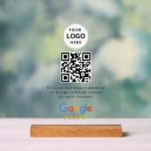 GoogleレビューQRコード卓上サイン アクリルサイン (ニュートラル)