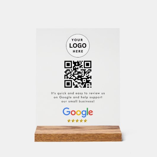 GoogleレビューQRコード卓上サイン アクリルサイン (正面)