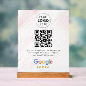 GoogleレビューQRコード卓上サイン アクリルサイン (ニュートラル)