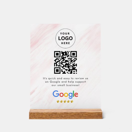 GoogleレビューQRコード卓上サイン アクリルサイン (正面)