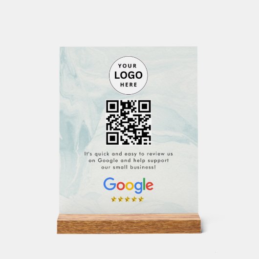GoogleレビューQRコード卓上サイン アクリルサイン (正面)
