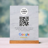 GoogleレビューQRコード卓上サイン アクリルサイン (ニュートラル)